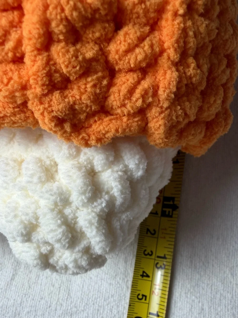 Handmade White & Orange Plush Hello kitty in Pumpkin Outfit - Cute Fall Pet Toy